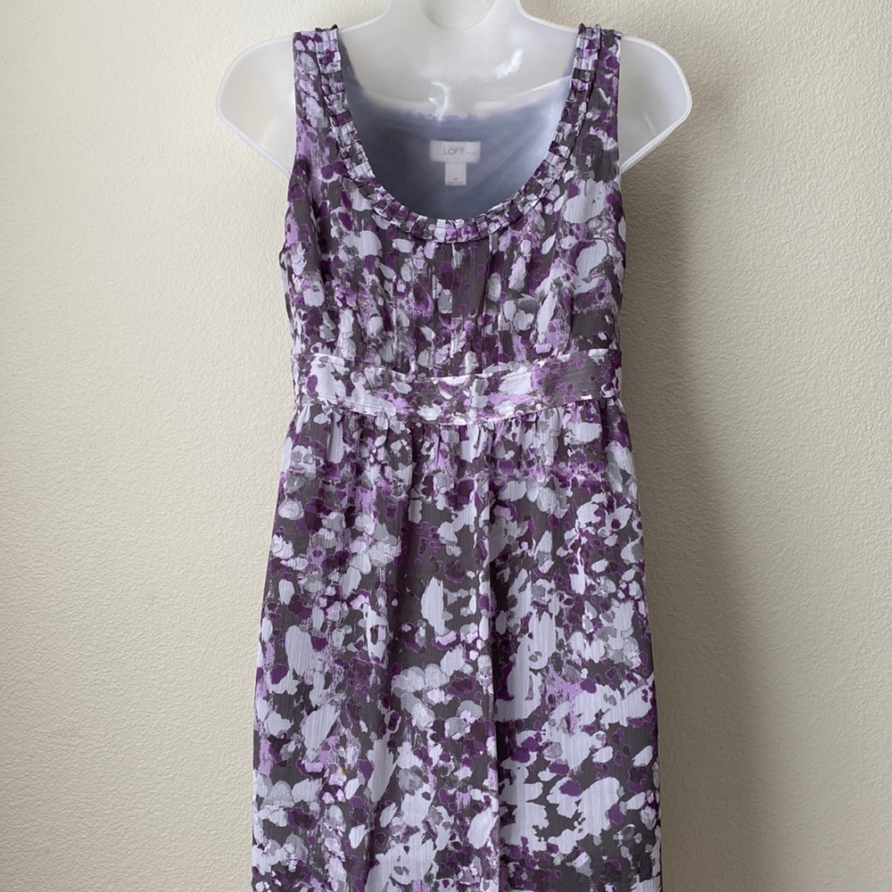 Women’s Loft Gray and Purple Dress